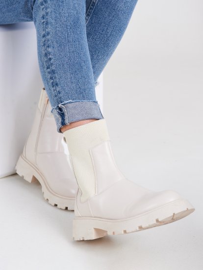 Combined ankle boots