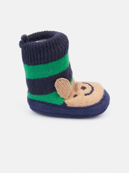 Knitted slippers with ears