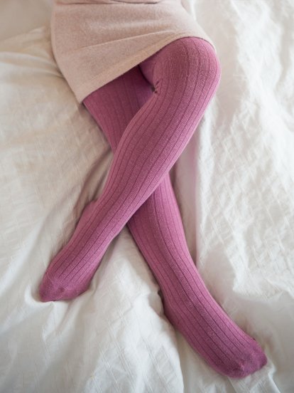 Rib knit tights