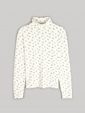 Ribbed roll neck with floral print