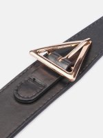 Faux leather wide belt