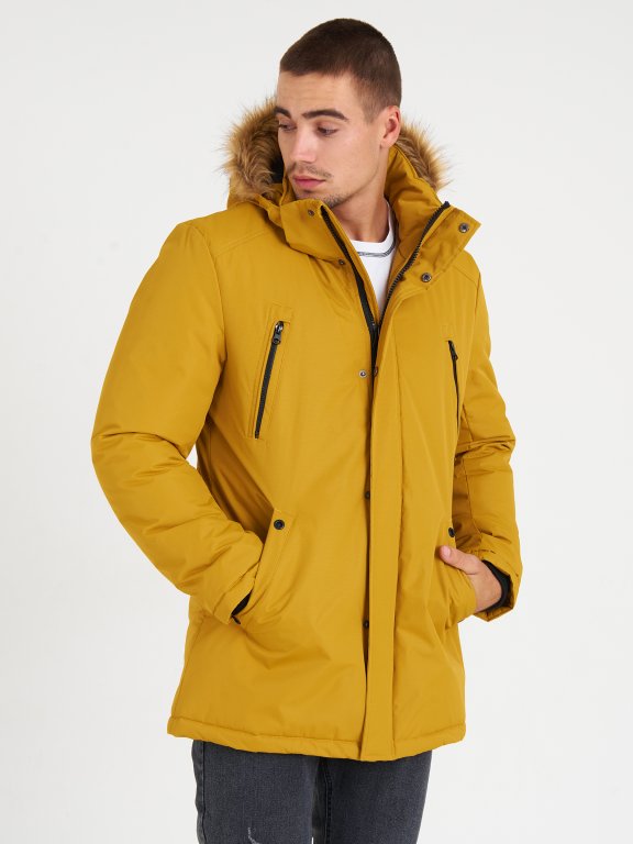 Padded parka with removable hood