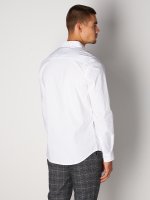 Patterned stretch slim fit shirt