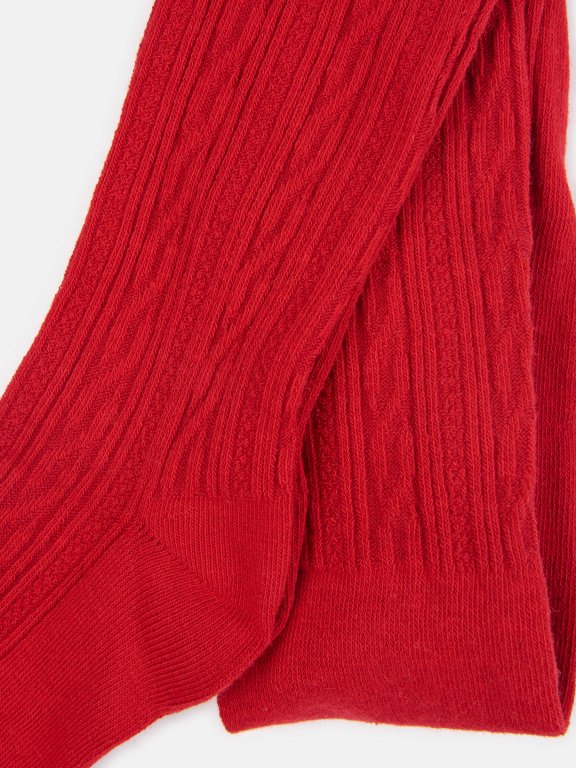Patterned fine knit tights