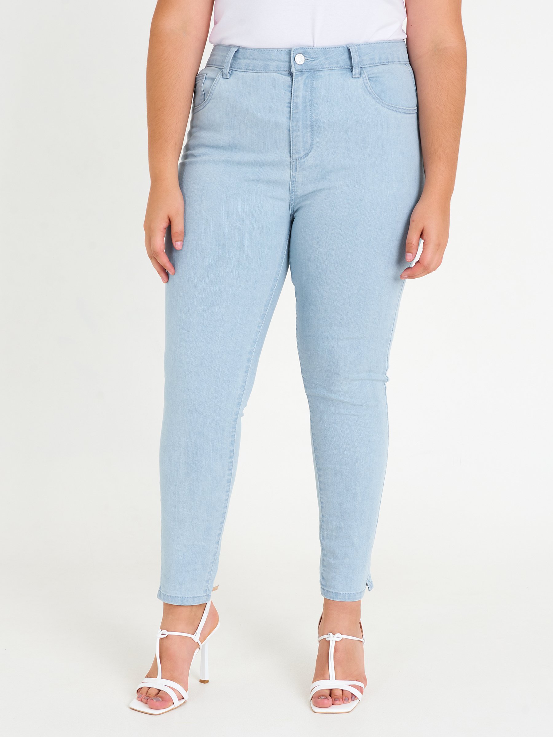 Women's Plus size High Waisted Skinny Jeans, Light Blue
