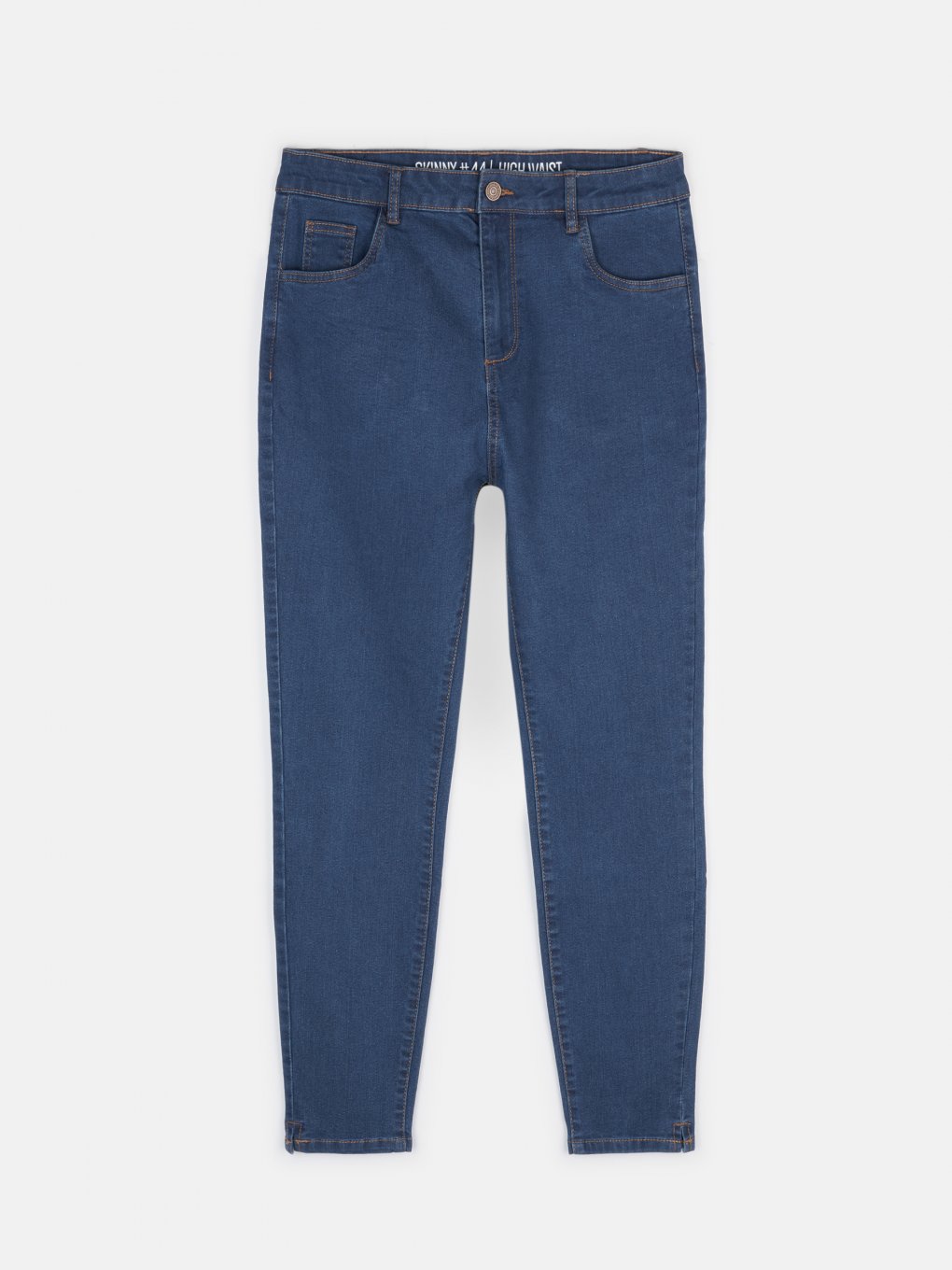 Základné dámske džínsy skinny s vysokým pásom plus size