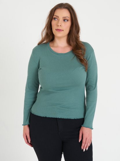 Plus size basic ribbed top
