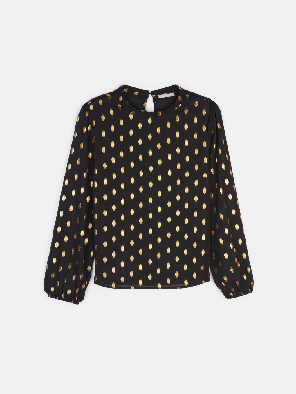 Blouse with gold print