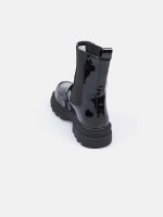 Patent finish chelsea platform boots