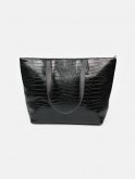 Faux croc leather shopper bag