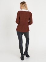 Pile lined combined cardigan