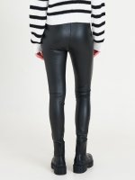 Faux leather pants with faux pockets
