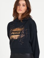 Cropped hoodie with gold print