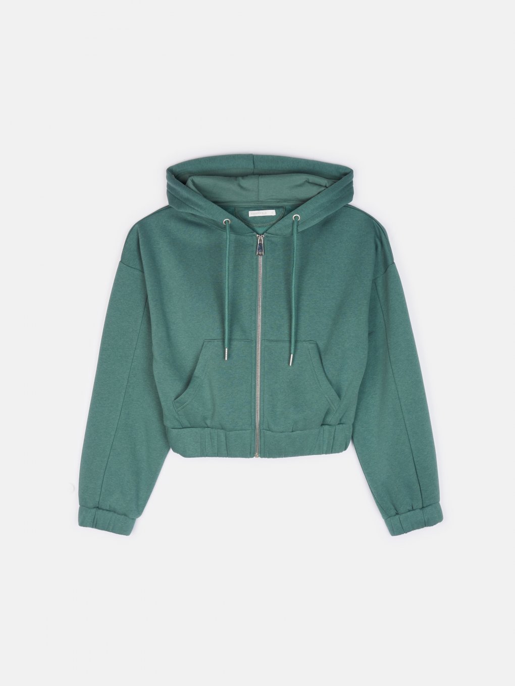 Cropped zip-up hoodie