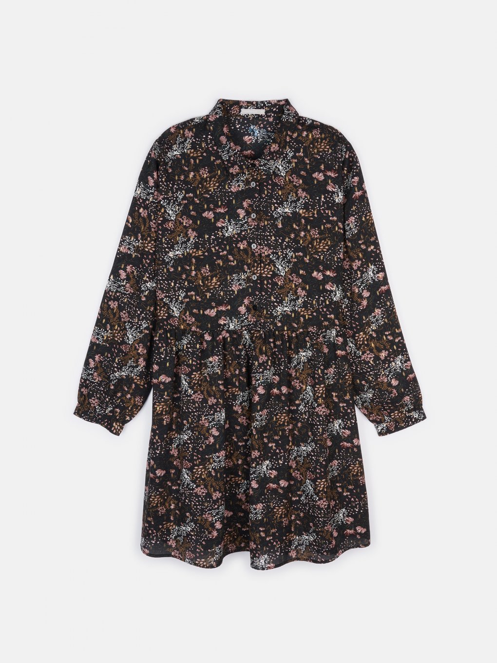 Plus size floral print shirt dress