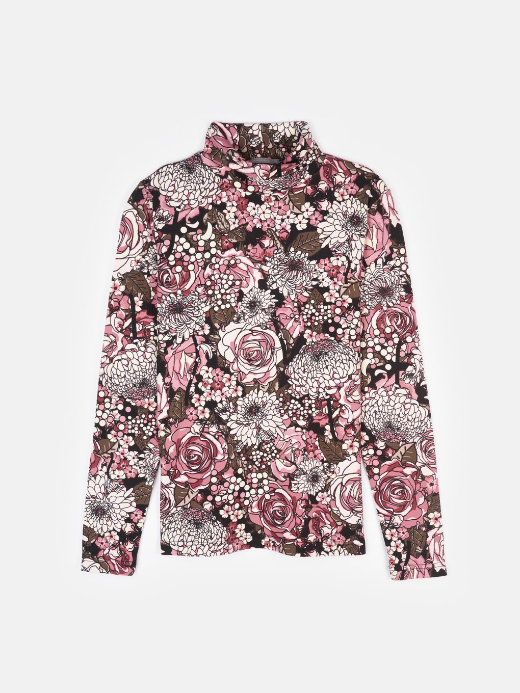 Soft roll neck with floral print