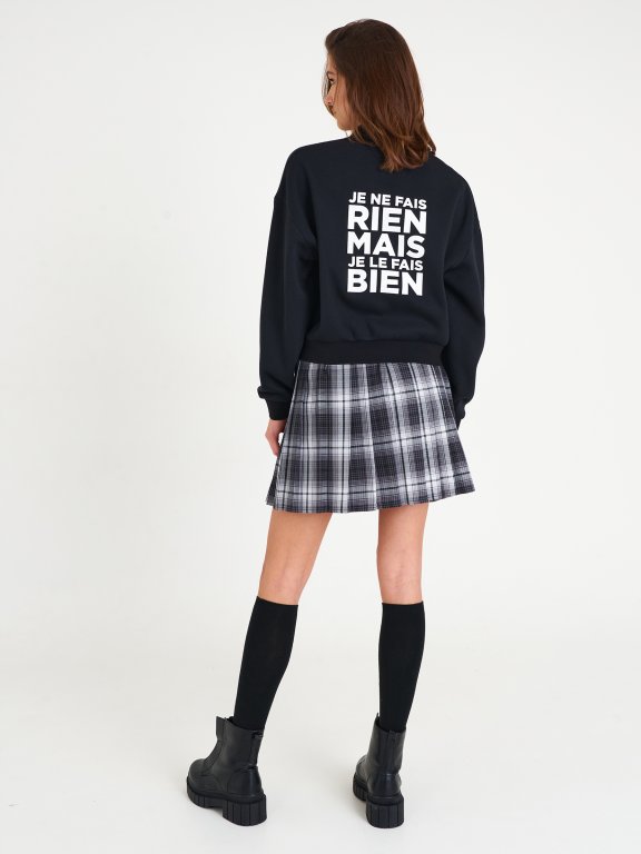 Bomber sweatshirt with slogan print