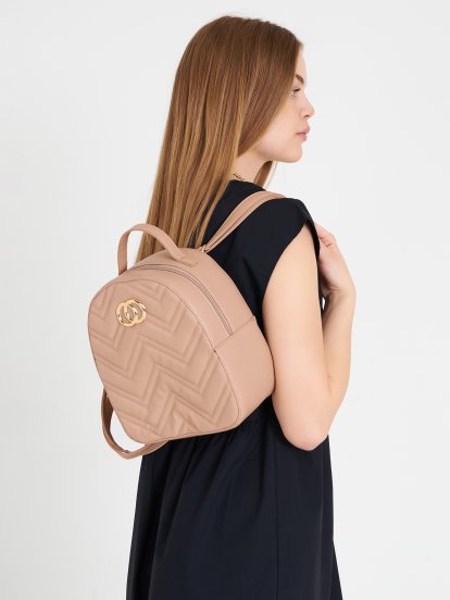 Faux leather mini backpack