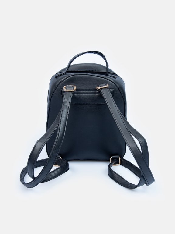 Faux leather mini backpack