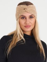 Knitted headband with pearls