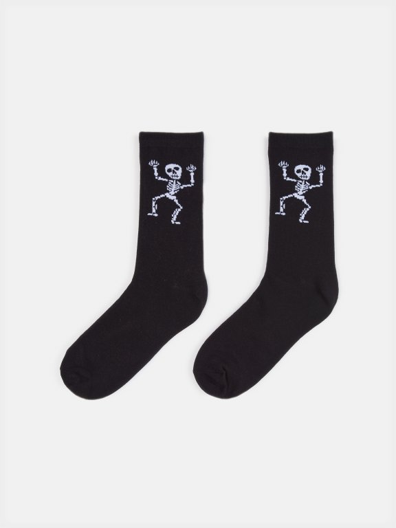 Ponožky s dizajnom kostlivec