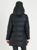 Quilted padded faux leather winter jacket