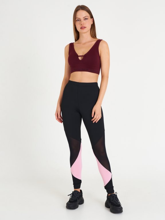 Sports leggings with mesh