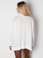 Structured oversized roll neck top
