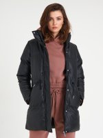 Faux leather padded winter parka