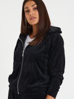 Zip-up velour hoodie