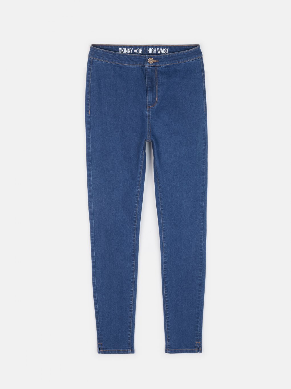 Základné džínsy skinny s vysokým pásom