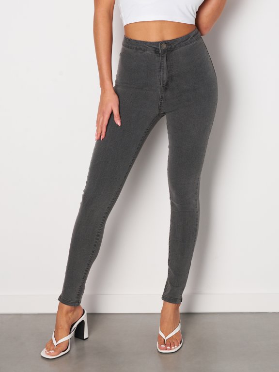Základní džíny skinny s vysokým pasem