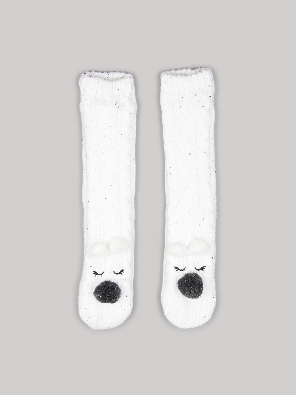 Warm non-slip socks with ears and nose