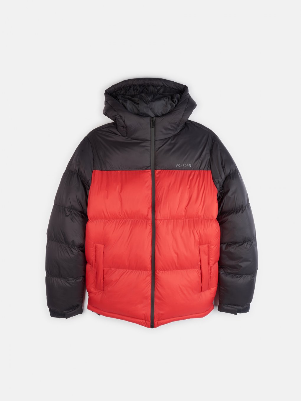Colour block quilted padded jacket