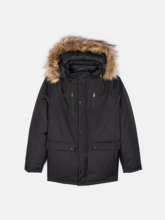 Winter padded jacket with faux fur