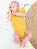 2 pack cotton elastic bodysuit with ruffles