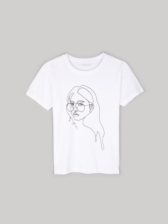Bavlnené tričko s grafickou potlačou dámske