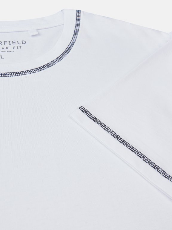 Cotton t-shirt with contrast thread