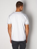 T-shirt męski bawełniany z kontrastową nitką