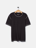 Cotton t-shirt with contrast thread