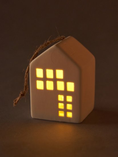 Decorative house with light
