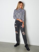 Soft roll neck with print