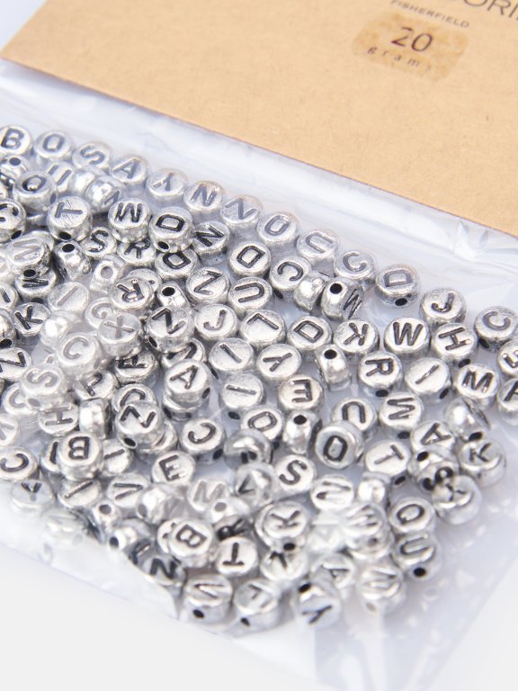 Metallic alphabet beads (20 g)
