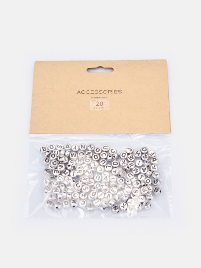 Metallic alphabet beads (20 g)