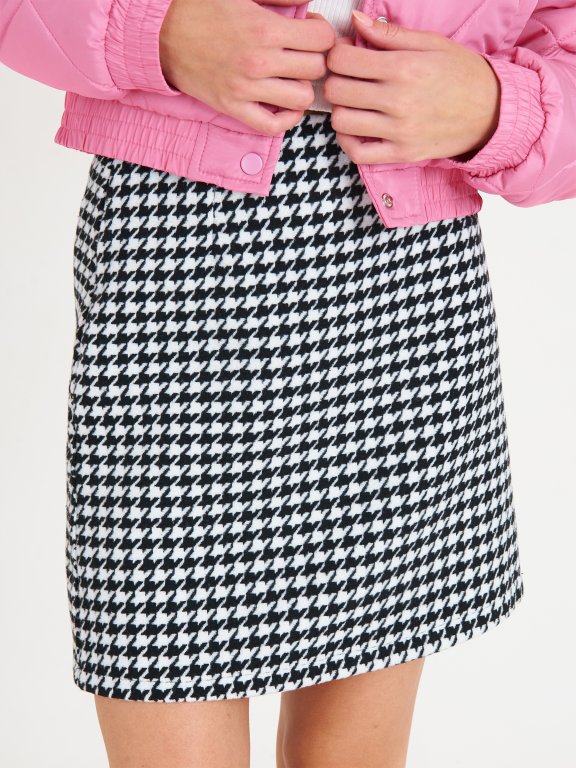 Mini sukňa s pepitovým vzorom