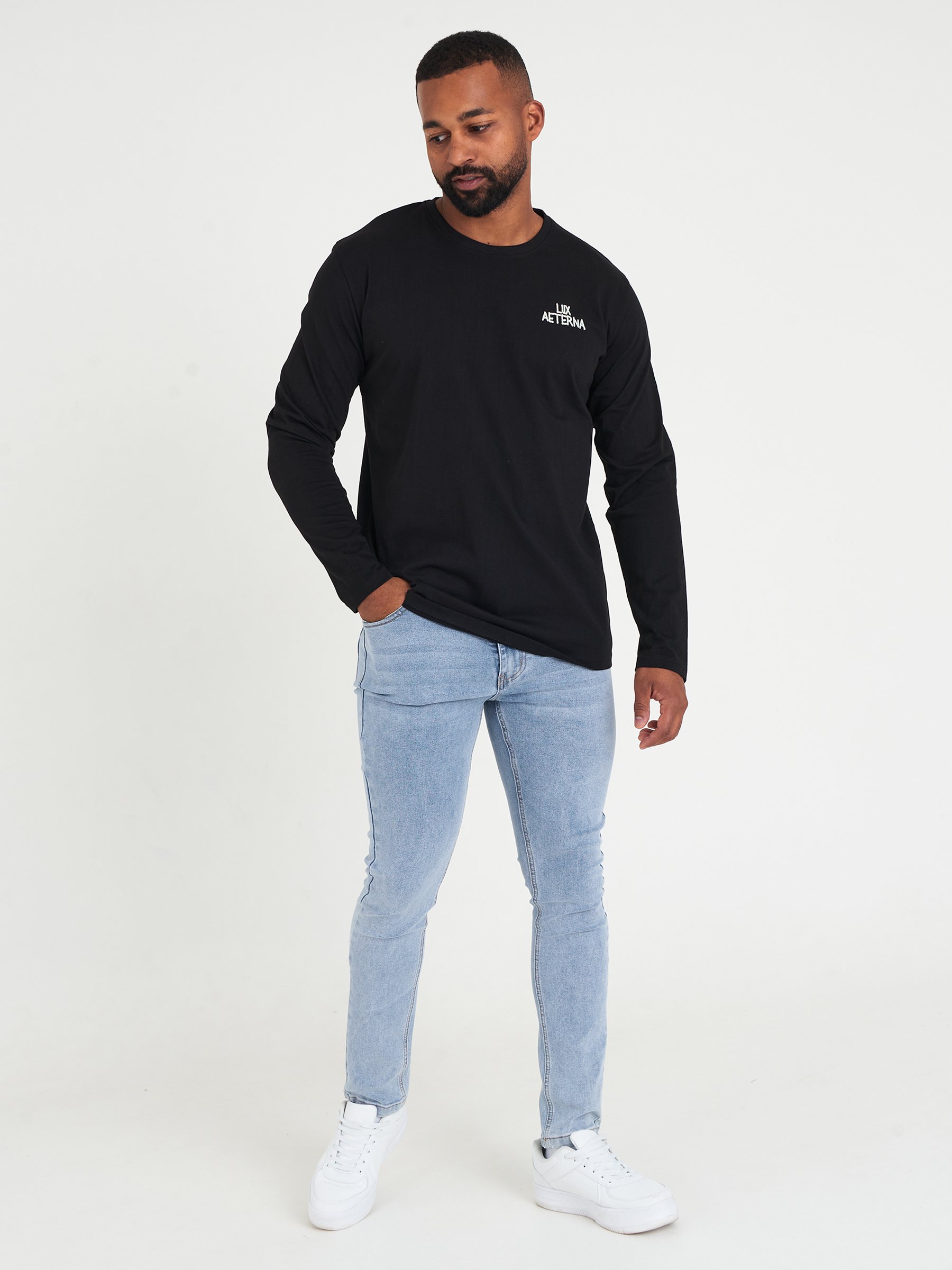 ASOS DESIGN long sleeve t-shirt with wide sleeve in black
