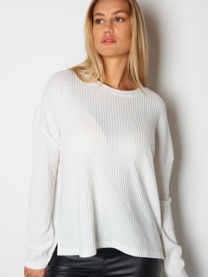 Oversized ribbed top