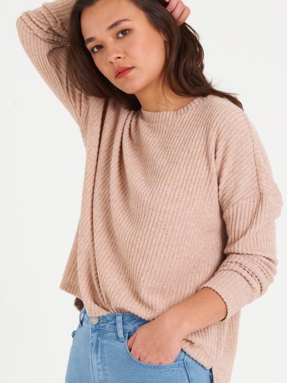 Oversized ribbed top