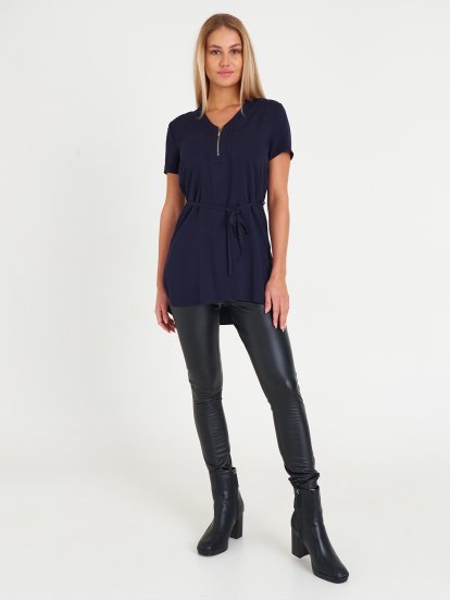 Viscose blouse with zipper