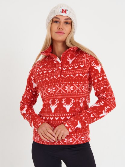 Patterned sweatshirt with pockets